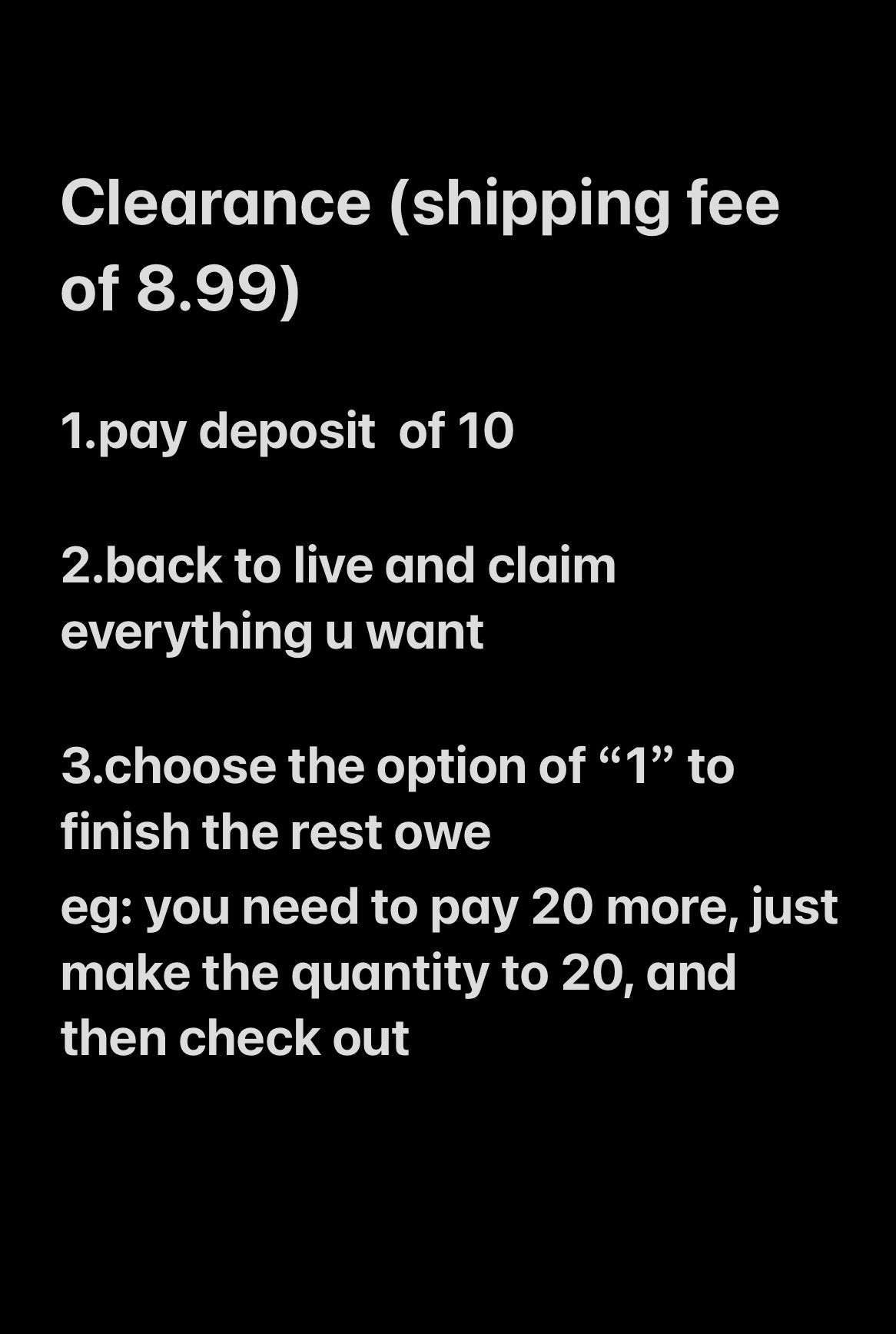 LOSE MONEY Clearance
